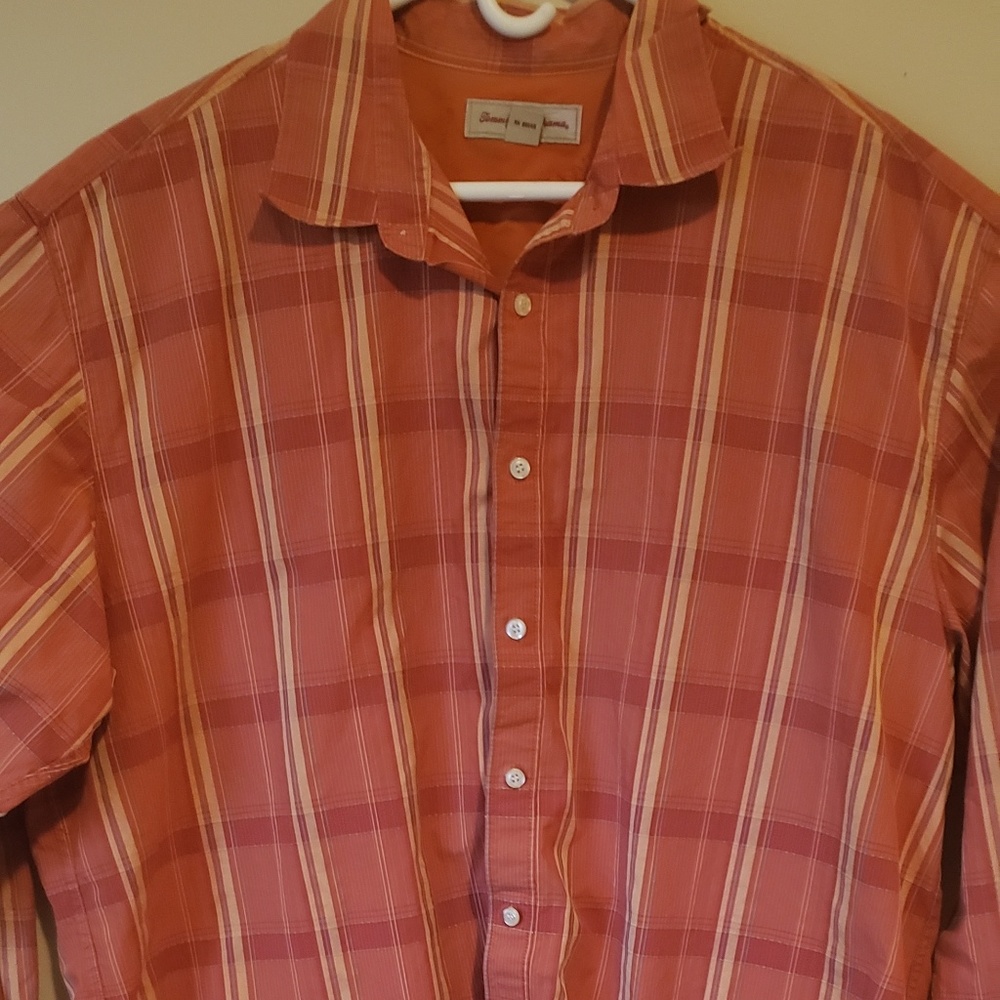 Tommy bahama mens 100% cotton plaid button up XXL